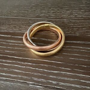 Elegant Tri-Color Coil Bracelet